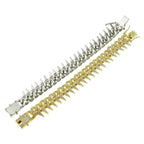 Gardira fully iced-out spiked thorn Cuban link bracelet with punk retro style, featuring bold spikes and sparkling crystals.
