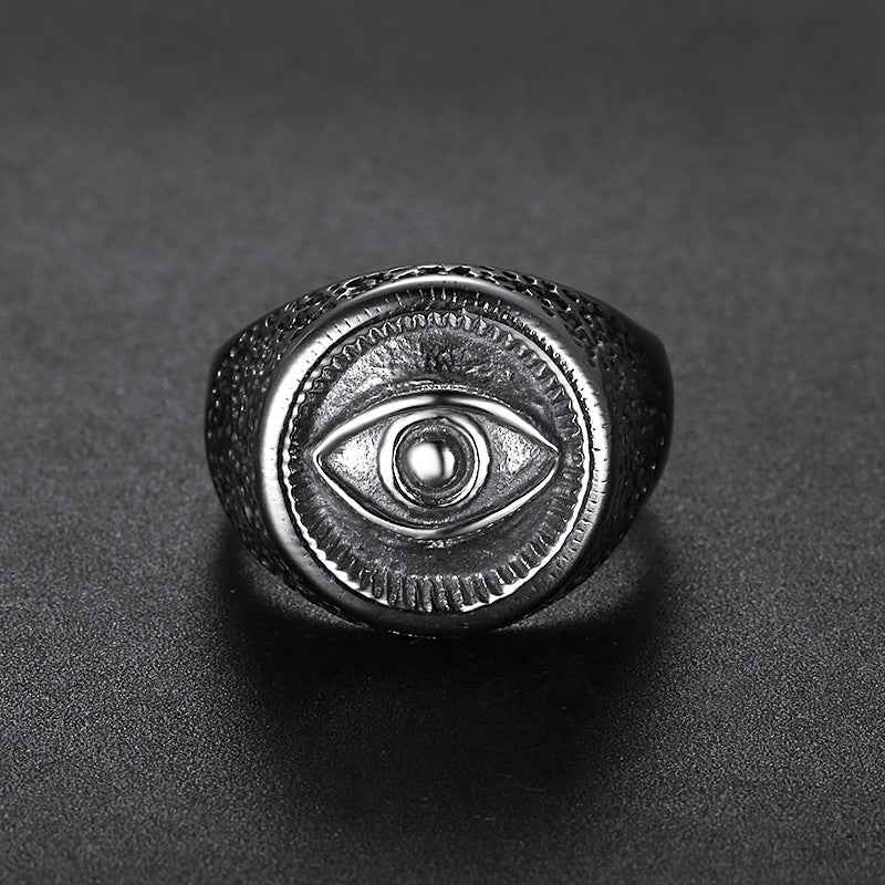 Men’s Ancient Egyptian Titanium Steel Ring – Hip Hop Pharaoh Style Statement Ring