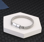 Titanium steel modular bracelet stainless steel woven square chain magnetic clasp