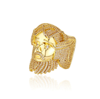 Mens relief portrait ring copper with 5a zircon stylish design