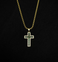 Iced out zircon cross pendant chain men women