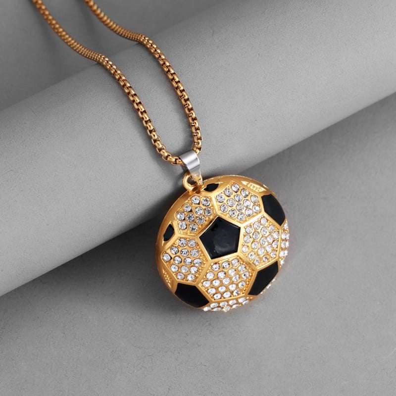 Gardira football necklace featuring a detailed football pendant on a silver chain, perfect for sports fans.