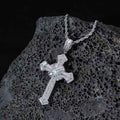 3mm 24inch Ice flower cross necklace
