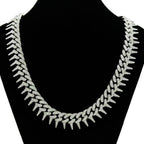 Gardira 19-inch Cuban chain necklace with full diamond rap thorn inlay, showcasing intricate diamond detailing and a bold style.