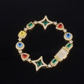 Gardira colored zircon bracelet featuring vibrant, multicolored gemstones on a sleek bracelet design.