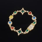 Gardira colored zircon bracelet featuring vibrant, multicolored gemstones on a sleek bracelet design.