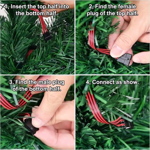 Step-by-step guide on connecting electrical wires for christmas artifical tree