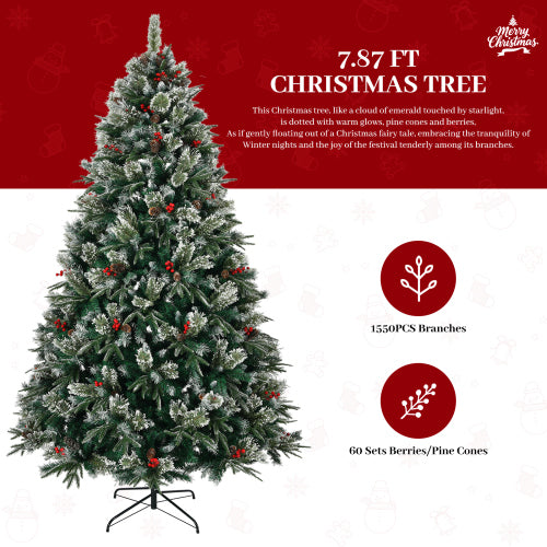 7.87 ft Christmas tree with decorative elements