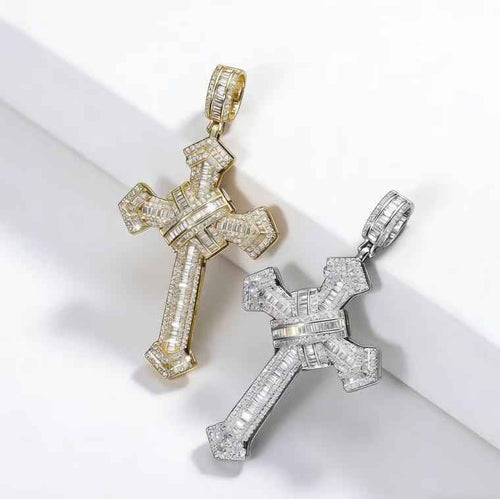 3mm 24inch Ice flower cross necklace