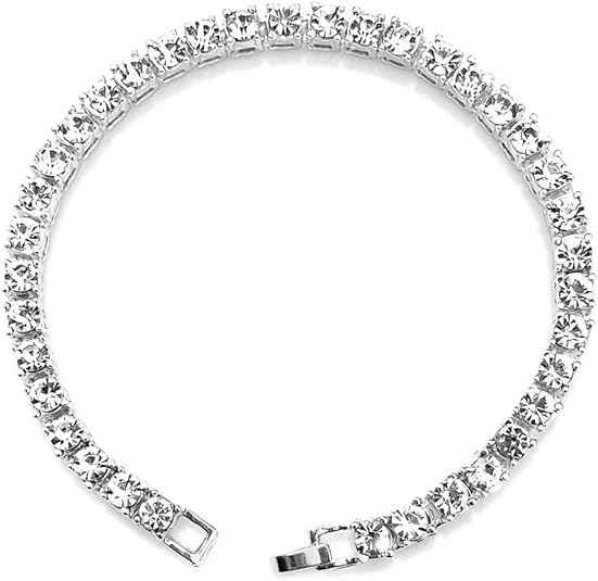 Iced Out Tennis & Cuban Link Bracelet – 14K Silver Hip Hop Jewelry for Men & Women