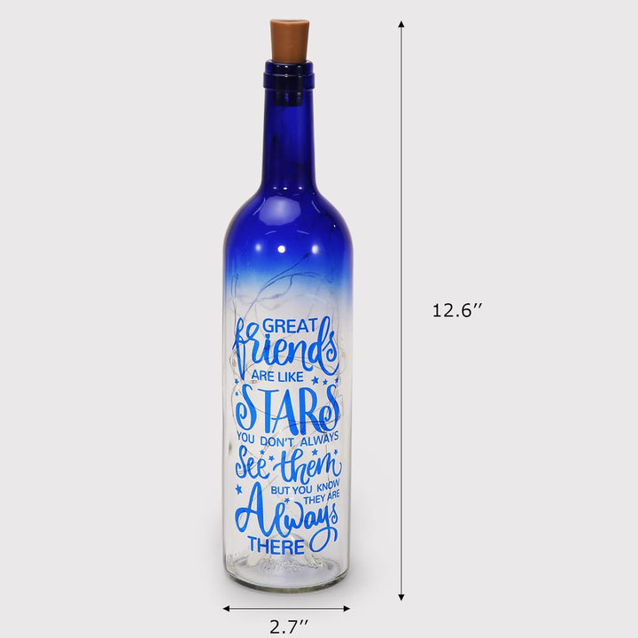 Blue wine bottle gift