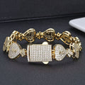 Gardira 15mm American gold pouch Cuban bracelet, stylish men's 手链 with intricate link design, on a white background.