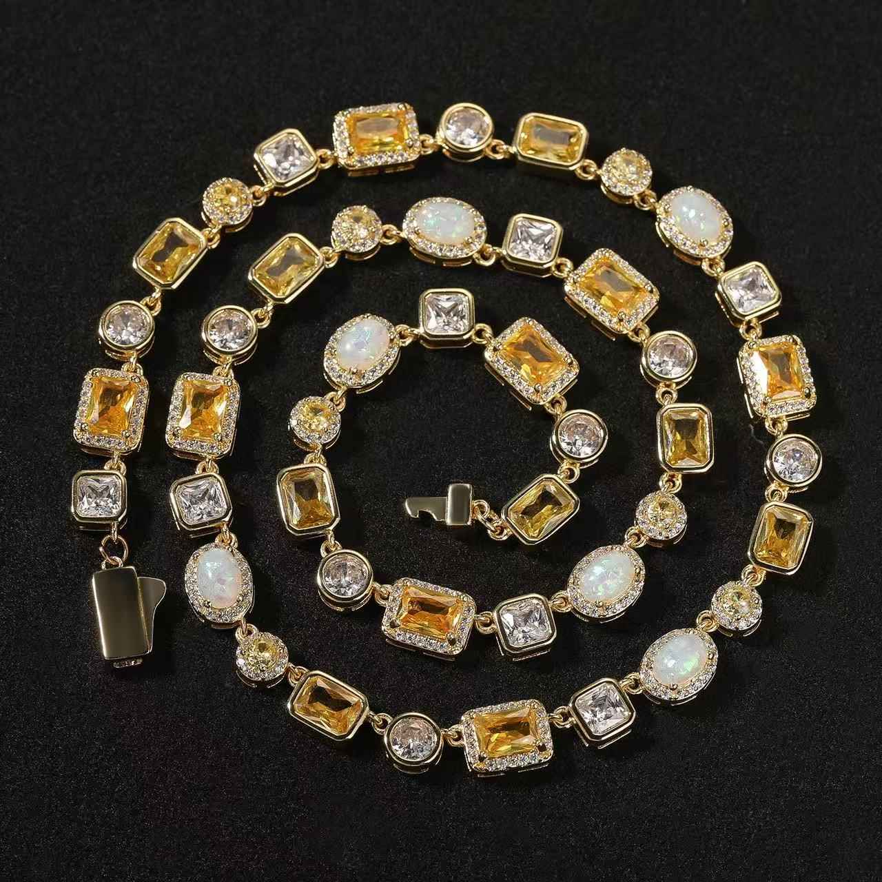 Hip-hop colored zircon bracelet