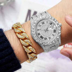 Hip Hop Iced Out Watch for Men – Bling Diamond-Style Luxury Quartz Watch with Date