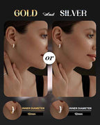 2.0CT D Color Moissanite Hoop Earrings – 14K Gold Plated S925 Sterling Silver Huggie Earrings for Men & Women