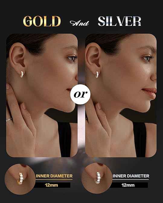 2.0CT D Color Moissanite Hoop Earrings – 14K Gold Plated S925 Sterling Silver Huggie Earrings for Men & Women