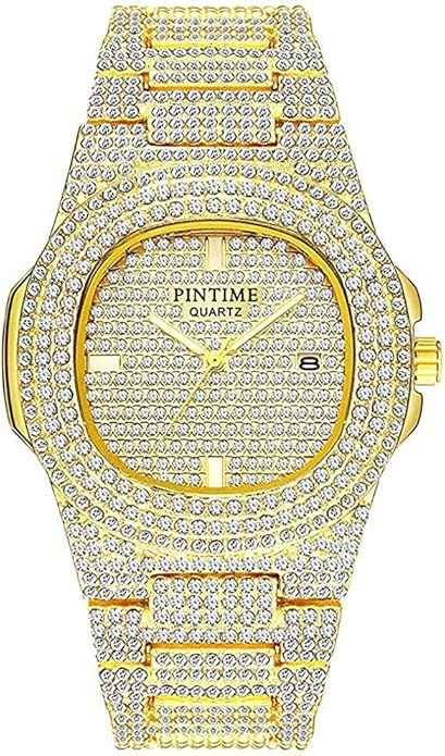 Luxury Big Face Crystal Watch – Unisex Diamond-Style Quartz Watch in Gold, Silver & Rose Gold