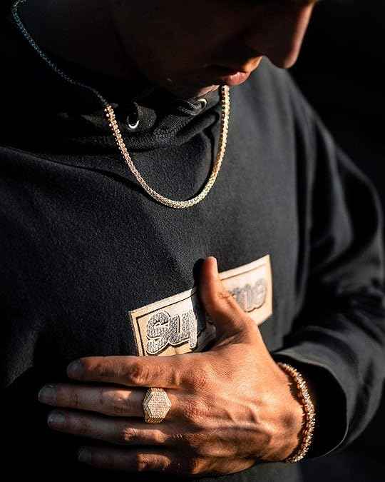 Men’s Iced Out CZ Hexagon Pinky Ring – 18K Gold Plated Hip Hop Bling Ring