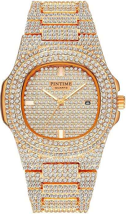Luxury Big Face Crystal Watch – Unisex Diamond-Style Quartz Watch in Gold, Silver & Rose Gold