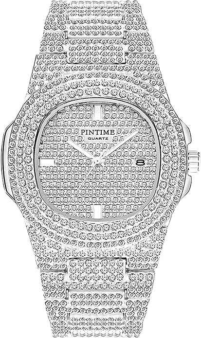 Luxury Big Face Crystal Watch – Unisex Diamond-Style Quartz Watch in Gold, Silver & Rose Gold
