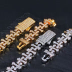 Gardira cross-shaped zirconia bracelet featuring sparkling stones and a sleek design, perfect for elegant wrist accessories.