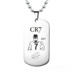 Stainless steel nameplate necklace by Gardira, featuring a sleek and polished personalized pendant on a silver chain.