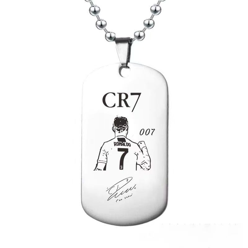Stainless steel nameplate necklace by Gardira, featuring a sleek and polished personalized pendant on a silver chain.