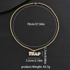 Men’s Cuban Chain Necklace – Hip Hop Letter Pendant with Rhinestone Niche Design