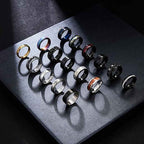 16PCS Stainless Steel Fidget Ring Set – Spinner Chain Band Stress & Anxiety Relief Rings for Men & Women