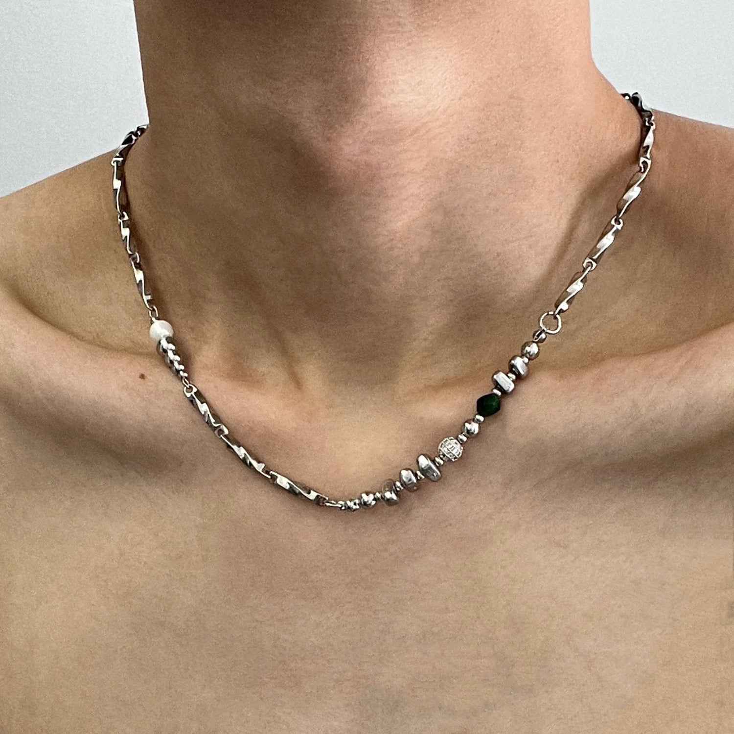 Titanium Steel Necklace for Men – Minimalist Hip Hop Collarbone Chain, High-End Niche Design