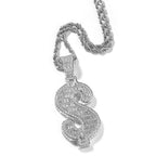 Zircon Dollar Sign Pendant Choker – Hip Hop Jewelry Statement Necklace