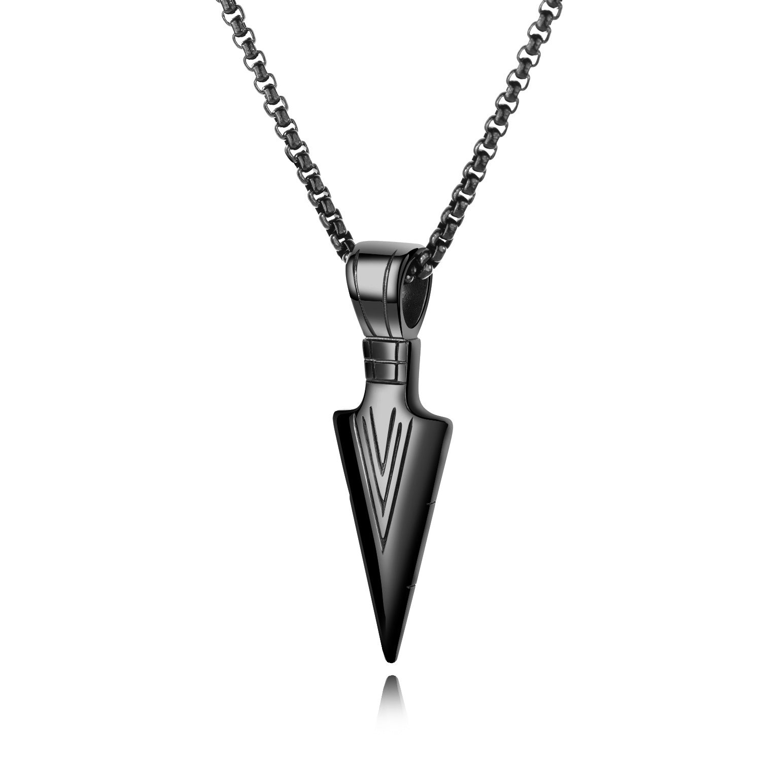 Spearhead pendant necklace titanium steel hip hop street fashion style