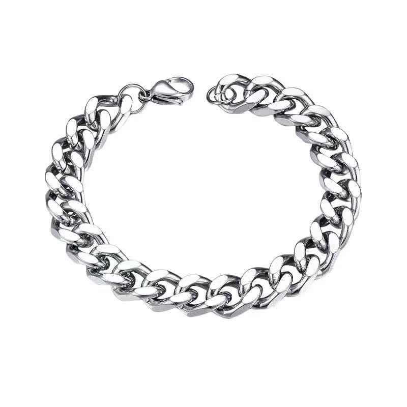 Men’s Cuban Link Bracelet – Titanium Hip Hop Chain Bracelet, Trendy & Cool Streetwear Jewelry