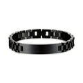 Personalized ID Bracelet for Men – Stainless Steel, 18K Gold & Black Plated Chunky Engraved Wristband Bangle