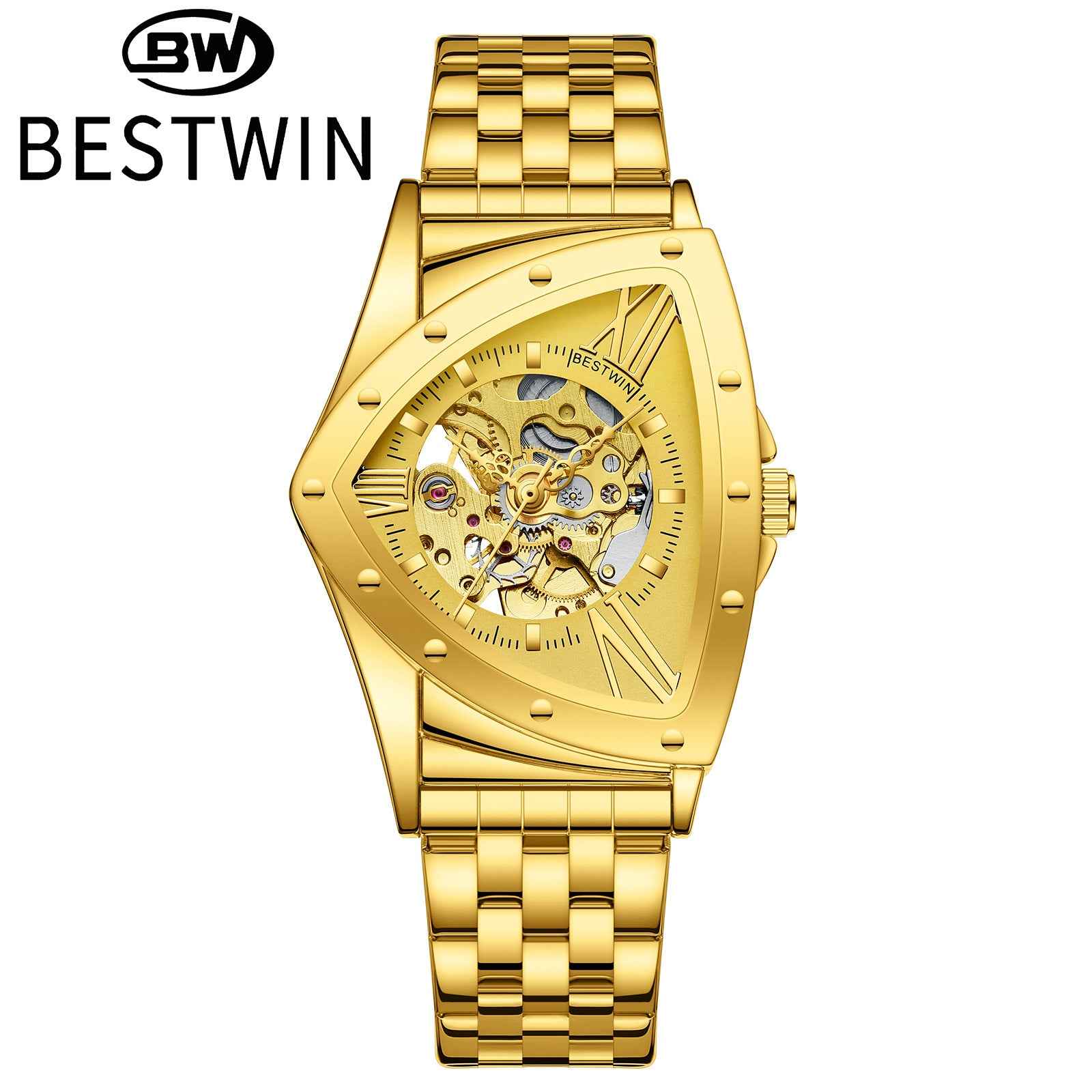 Men’s Triangle Skeleton Watch – Automatic Mechanical Waterproof Luxury Wristwatch