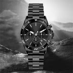 Men’s Hip Hop Style Stainless Steel Watch – Waterproof Quartz Wristwatch