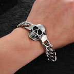 Skull Head Bracelet for Men – Creative Punk Hip Hop Rock Style Trendy Accessory