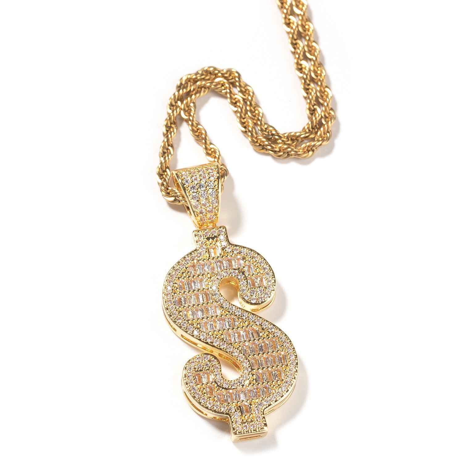 Zircon Dollar Sign Pendant Choker – Hip Hop Jewelry Statement Necklace
