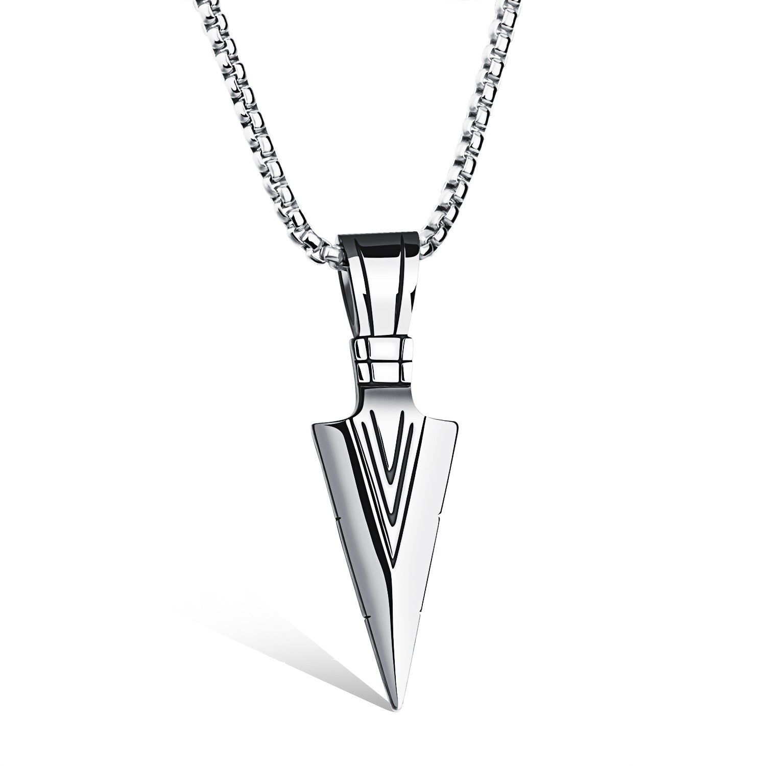 Spearhead pendant necklace titanium steel hip hop street fashion style