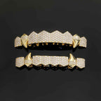Hip Hop Vampire Fang Grillz – Full Rhinestone Copper-Plated Zircon Dental Jewelry