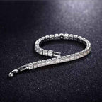 Iced Out Tennis & Cuban Link Bracelet – 14K Silver Hip Hop Jewelry for Men & Women