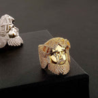 Men’s Relief Portrait Ring – Copper Ring with 5A Zircon, Stylish & Trendy Design