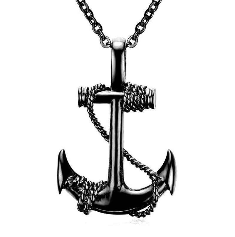 Pirate Ship Anchor Necklace – Hip Hop Streetwear Pendant Chain for Men & Women