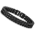 Hip Hop Dragon Bone Bracelet – Stainless Steel Double-Layer Reversible Chain for Men
