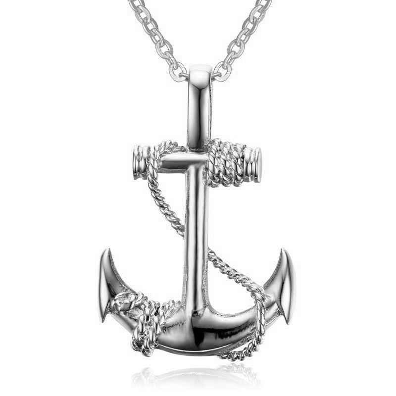 Pirate Ship Anchor Necklace – Hip Hop Streetwear Pendant Chain for Men & Women