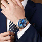 Twisted Submariner Style Hip Hop Watch – Alloy Steel Strap Waterproof Quartz Casual Watch