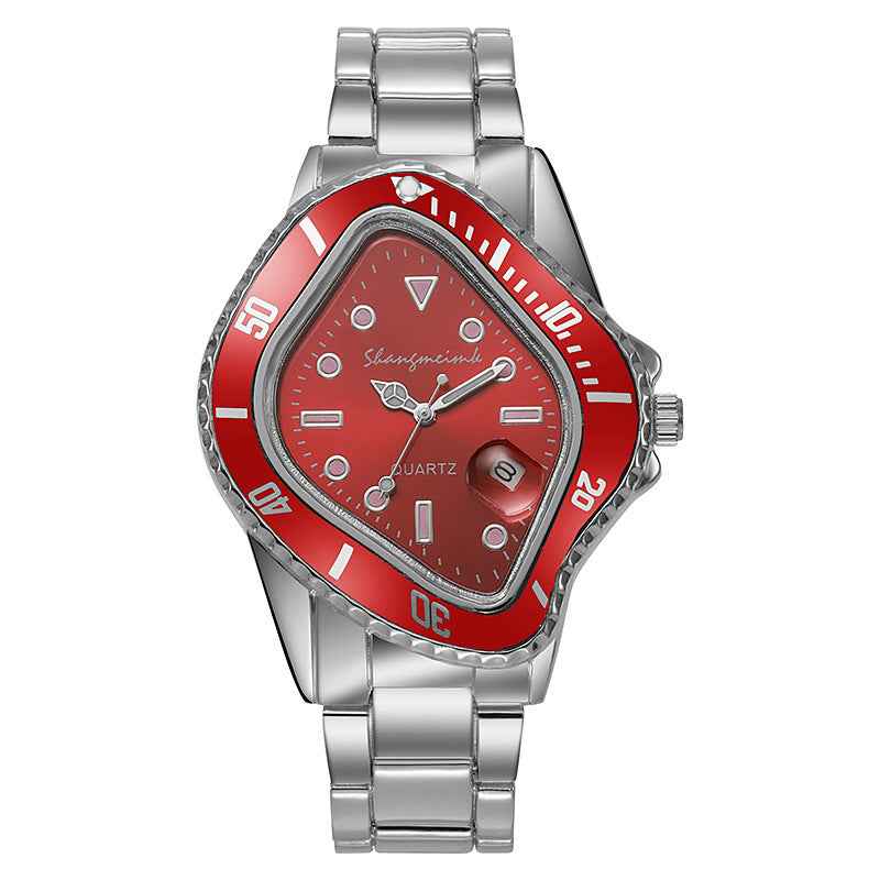 Twisted Submariner Style Hip Hop Watch – Alloy Steel Strap Waterproof Quartz Casual Watch