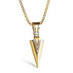 Spearhead Pendant Necklace – Titanium Steel Hip Hop Street Fashion Statement Chain