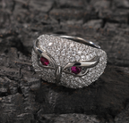 Men’s hip hop owl ring copper with 5A cubic zirconia