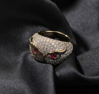 Men’s hip hop owl ring copper with 5A cubic zirconia